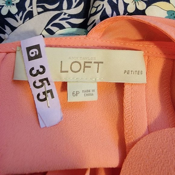 Ann Taylor LOFT coral scalloped dress - Picture 5 of 7